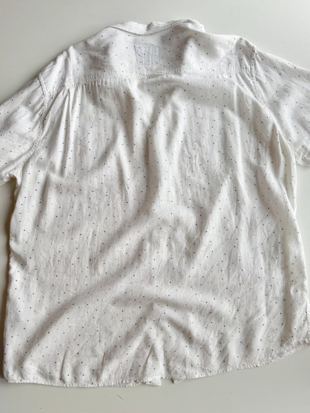 RAILS Carson White Triangle Geo Linen Short Sleeve Button Down Shirt, Size XL - Picture 11 of 15